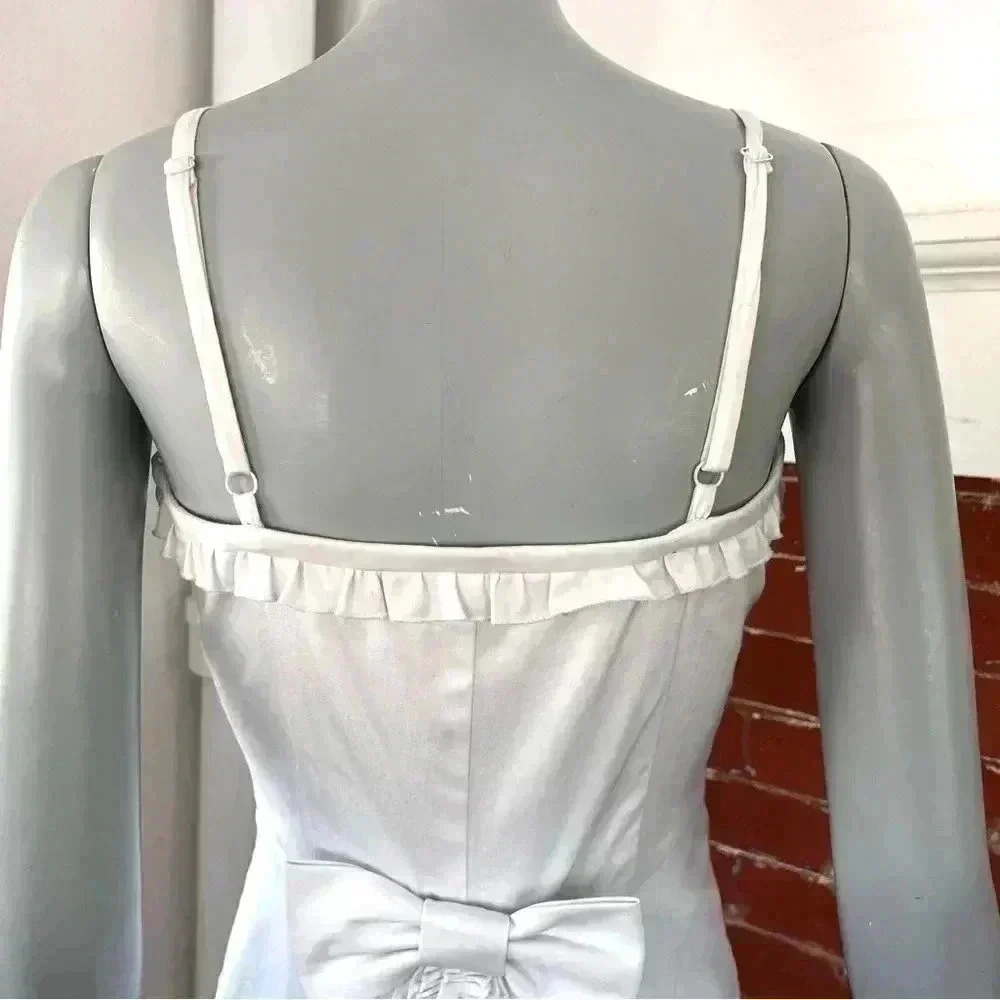 Betsey Johnson Back Ruffle Bow Above the Knee Dress in White - Picture 9 of 13